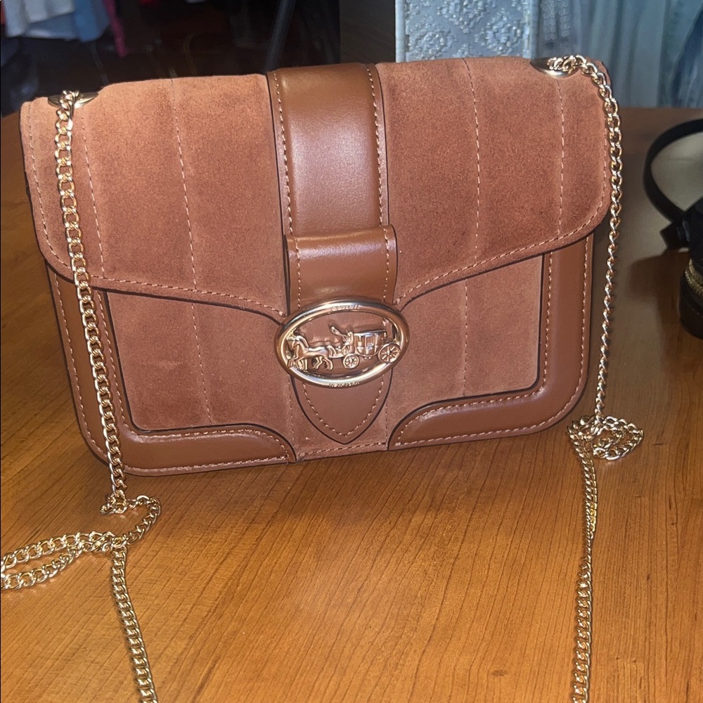 Coach Brown suede and Leather Shoulder Bag